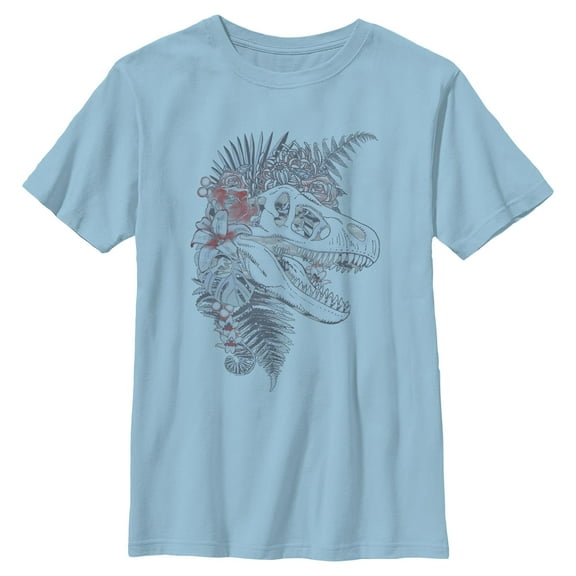Boys Jurassic World Floral Fossil Head T Shirt