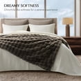 thumbnail image 6 of EverGrace Ultra Soft Luxury Fluffy Faux Rabbit Fur Throw Blanket, Thick Warm Bubble Throw for Bed, Cozy Plush Reversible Blankets for Couch, Chair, Sofa, Dark Taupe, 60x80 Inches, 6 of 8