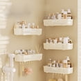 thumbnail image 4 of Plastic Shower Caddy,Shower Shelf for Inside Shower,Plastic Bathroom Shower Organizer,Wall Mounted Shower Shelf,No Drilling Shower Basket Storage Racks for Kitchen,Shampoo, Body Wash,Conditioner, 4 of 7