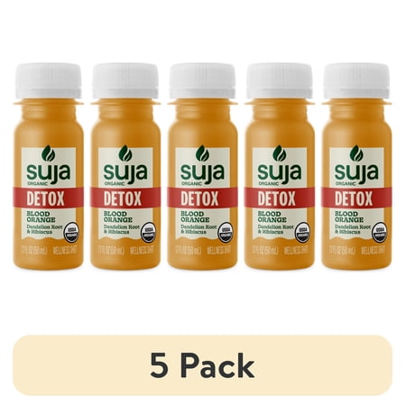 (5 pack) Suja Organic Detox Blood Orange Shot, 1.7 fl oz Bottle