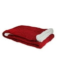 thumbnail image 4 of Northlight 50" x 60" Cable Knit Plush Sherpa Throw Blanket - Red/White, 4 of 4
