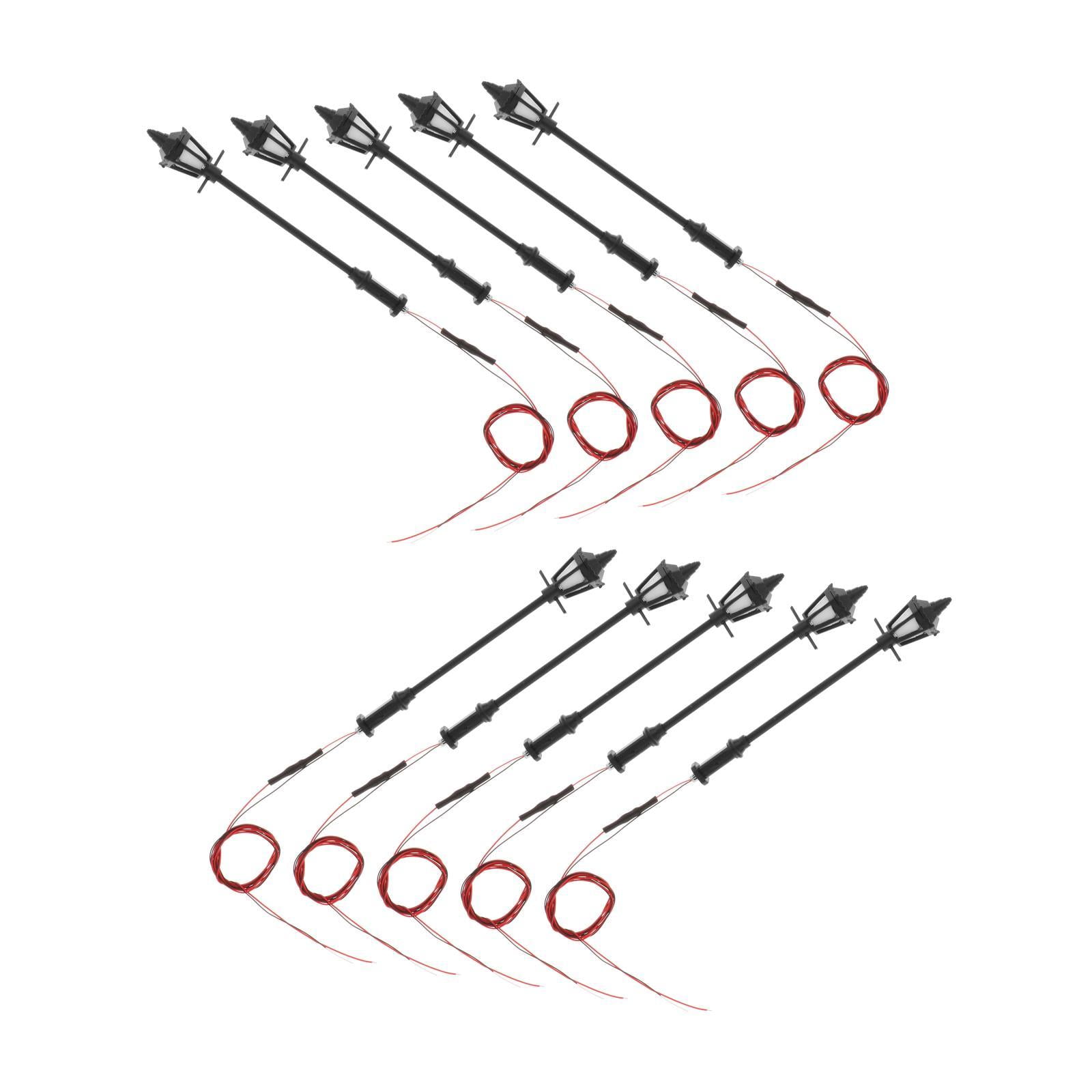 10/lot Model Street Garden Railway 12V Lamp Post 1100 Gauge Warm LED