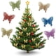 thumbnail image 2 of 20 piezas de adornos navideños con mariposas brillantes, adornos colgantes para árbol de Navidad con mariposas brillantes en 3D, decoración de mariposas artificiales huecas con clips y tallos para cor, 2 of 7
