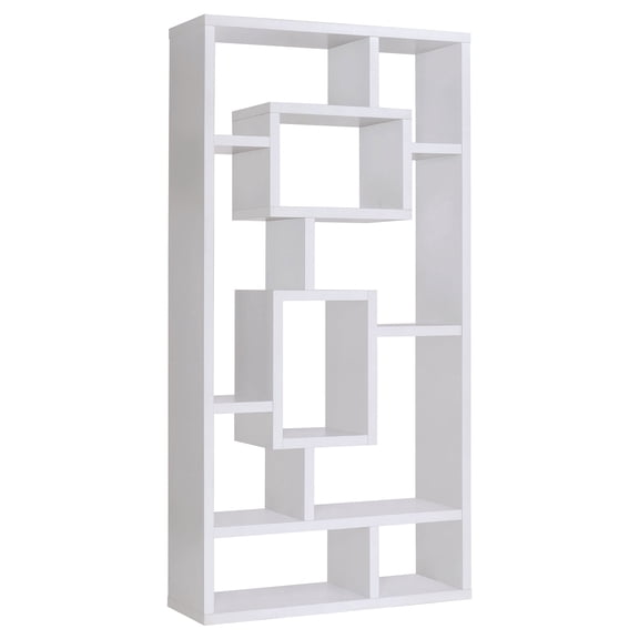 Corey 71-inch 10-shelf Bookshelf White