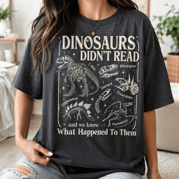 Back To School Shirt, Dinosaurs Didn’t Read Teacher Shirt, Funny Reading Classroom Tee, Librarian Book Lover Gift, First Day Of School Gift