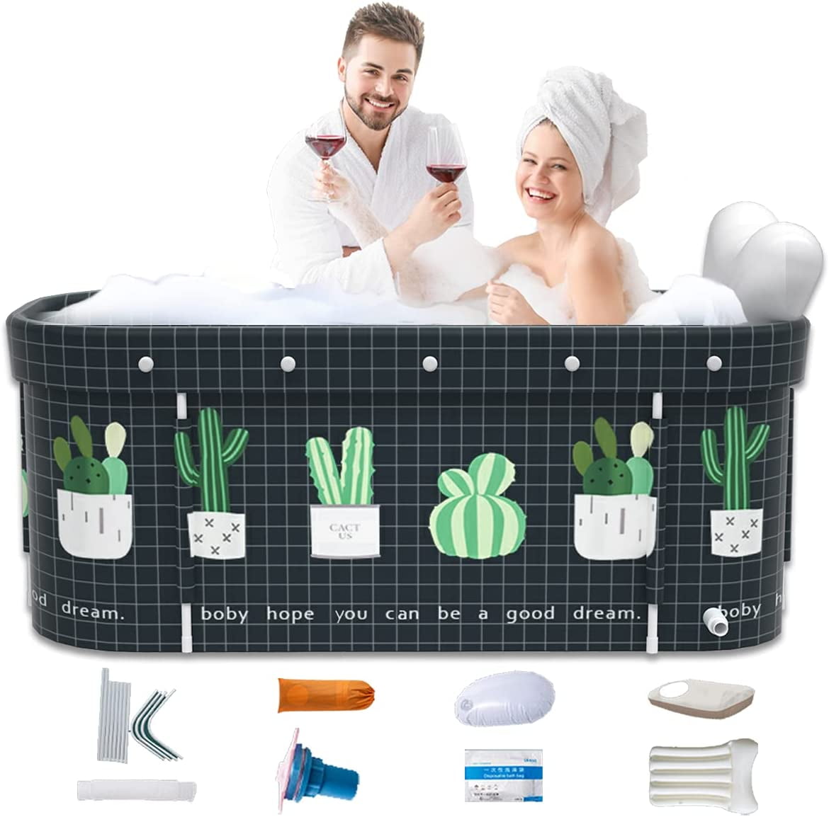 Portable Foldable bathtub for Adult, Large Family Soaking Bathtub for