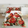 thumbnail image 2 of Feelyou Kawaii Bird Animal Bedding Comforter Set for Teens, Merry Christmas Twin Comforter Sets, Flower Plant Botanical Reversible Bedding Set, Microfiber Bedroom Decor, 2pcs, 2 of 8