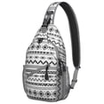 thumbnail image 1 of Hippie Tribal Style Sling Backpack Lightweight Crossbody Bag for Travel, Vintage Ink Pattern Shoulder Daypack, 1 of 6