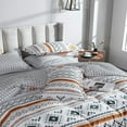 thumbnail image 5 of Hipaopao Boho Style Chevron Geometric Design Duvet Cover Set Queen,Soft Microfiber Breathable Comfortable with Zipper Closure., 5 of 5
