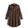 thumbnail image 3 of STARVNC Women Button Down Cat Ears Long Sleeve Fuzzy Hooded Outwear, 3 of 3