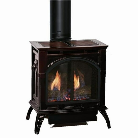 Empire DVP30CC30FP 30000 BTU Propane Millivolt Controls Slope Glaze Burner Log Set, Matte Black