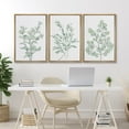 thumbnail image 4 of IDEA4WALL Framed Canvas Print Wall Art Set of 3 Green Forest Plant Leaves Nature Wilderness Illustrations Artwork Modern Art Boho Decorative Colorful Chic for Rooms - Natural 16"x24"x3, 4 of 5