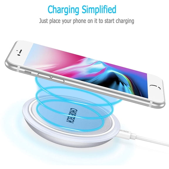 CHOETECH T517 Samsung iPhone Android Cell Phone Wireless Charging Pad Dock Mat - Silver
