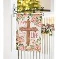 thumbnail image 5 of I Am The Resurrection and The Life Easter Decorative Garden Flag, Religious Cross Pink Rose Flower Yard Outside Decorations, Floral Spring Burlap Outdoor Small Home Decor Double Sided 12.5x18, 5 of 6