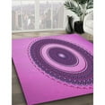 thumbnail image 3 of Ahgly Company Machine Washable Indoor Square Transitional Heliotrope Purple Area Rugs, 8' Square, 3 of 7