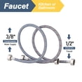 thumbnail image 4 of Wowow 8-Inch Length Faucet Hose Connector Braided Stainless Steel cUPC Supply Lines 1/2-Inch FIP x 1/2-Inch FIP Sink Hose Replacement 1 Pair, 4 of 6
