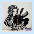 thumbnail image 2 of Handmadetneonsign Hairstyle Wall Clock Unique, Beauty Salon Oversize Wall Clock, Metal Wall Clock 043590, 2 of 4