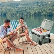 Alpicool Car Refrigerator 52 qt Portable Fridge, Independent Control Portable Refrigerator Dual Zone with APP, 12V Refrigerator Rapid Cooling -4℉ to 68℉ RV Fridge Electric Cooler for Outdoor
