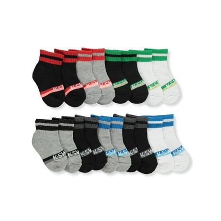 

K-Swiss Baby Boys 9-Pack Cushioned Quarter Socks - black multi 0 - 12 months