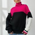 thumbnail image 1 of Suéter de cuello alto para mujer, suéter de punto informal de manga larga, suéter de color cuello alto, suéter de poliéster para mujer, 1 of 6
