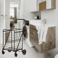 thumbnail image 3 of Spaco Shopping Cart with Shelf,Grocery Cart on Wheels, Foldable Utility Shopping Carts with Double Basket and 360° Rolling Swivel Wheels for Outdoor as Garden, Patio, Yard, Black, 3 of 9