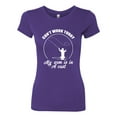 thumbnail image 2 of Wild Bobby, Can't Work Today My Arm Is In A Cast, Fishing, Women Slim Fit Junior Tee, Purple Rush, Medium, 2 of 5
