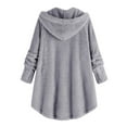High and luxurious cardigan for women plus size button plush hooded
