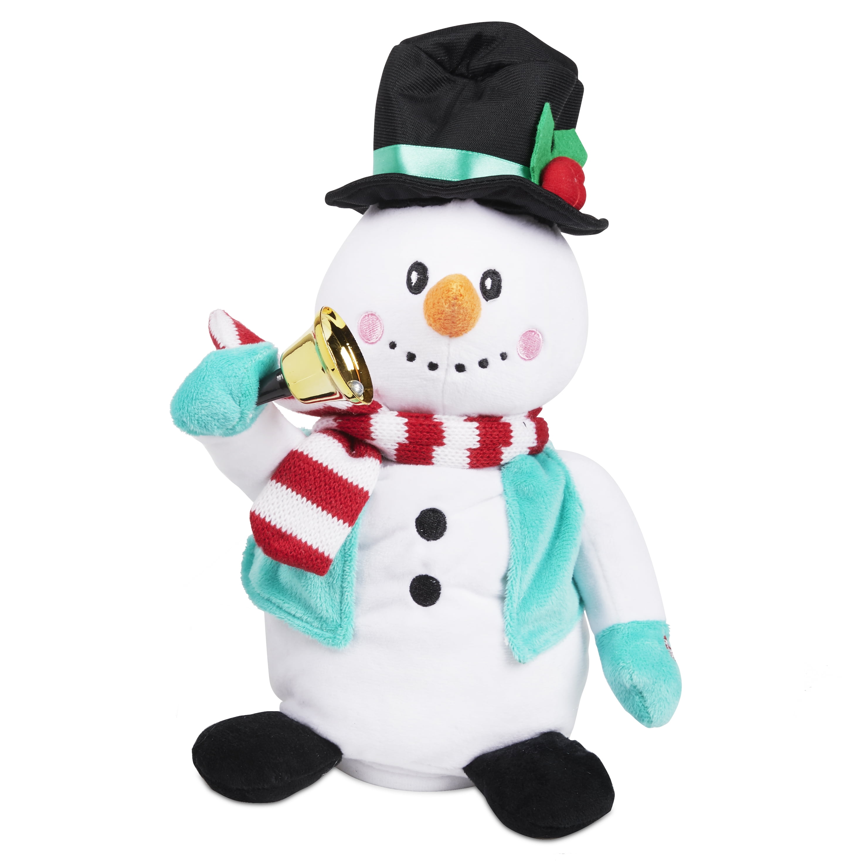 Holiday Time Animated Snowman Bell Ringer Walmart Com
