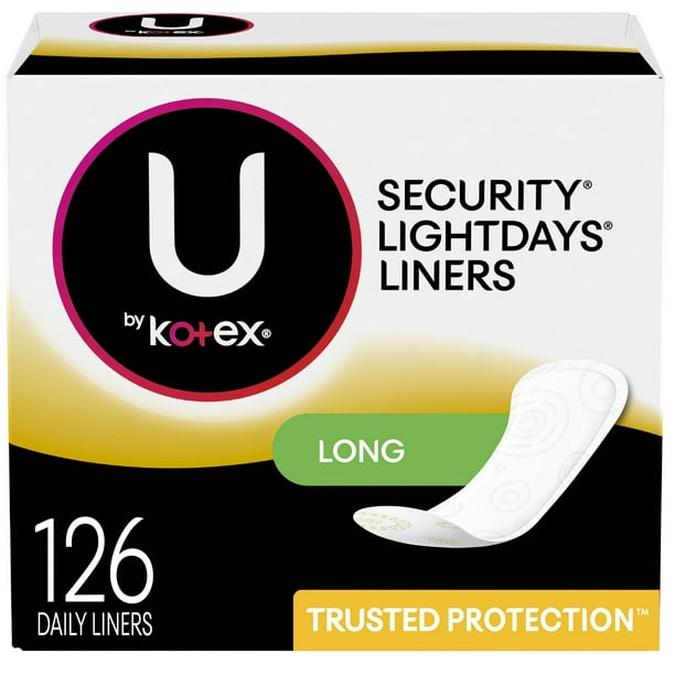 U By Kotex Lightdays Panty Liners Long Unscented 126 Count Walmart Com Walmart Com