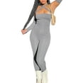 thumbnail image 3 of hirigin Women's Halter Bodycon Rompers, Sleeveless Solid Color Jumpsuit Pants with Arm Sleeves, 3 of 9