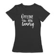 thumbnail image 1 of "Offline Is The New Luxury" Medium font White Quote Women's T-shirt, 1 of 1