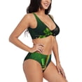 thumbnail image 2 of Daiia St. Patrick's Day4 Women's Bikini Set Two Piece Swimsuit High Waisted Bikini Adjustable Straps Bikini Perfect for Beach, Pool, and Summer Vacation-Large, 2 of 9