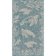 thumbnail image 1 of homeroots home decor 396149 2’ x 3’ Teal Turtle Indoor Outdoor Scatter Rug, 1 of 1