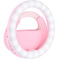 thumbnail image 1 of HAHDAXIA Selfie Ring Light, Rechargeable Clip-on Ring Light with 40 LED Lights, Portable Circle Selfie Light for iPhone/Android Smart Phone Photography, Camera Video, Girl Makes up-Pink, 1 of 6