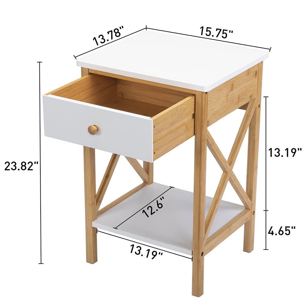 Bamboo Night Stand Bedside Table End Table Side Table with Drawer for Bedroom, Living Room, Lounge, Space Saving, Easy Assembly, Natural Bamboo Night Stand Bedside Table End Table Side Table with Drawer for Bedroom, Living Room, Lounge, Space Saving, Easy Assembly, Natural