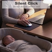 SANPTENT LED Wireless Mouse, Slim Rechargeable Silent Mouse, 2.4G Portable USB Optical Computer Mice with USB Receiver - Silver