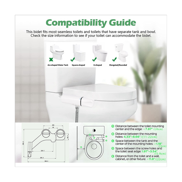Symkmb Toilet Bidet Attachment Smart Bidets UltraSlim Nozzles Self