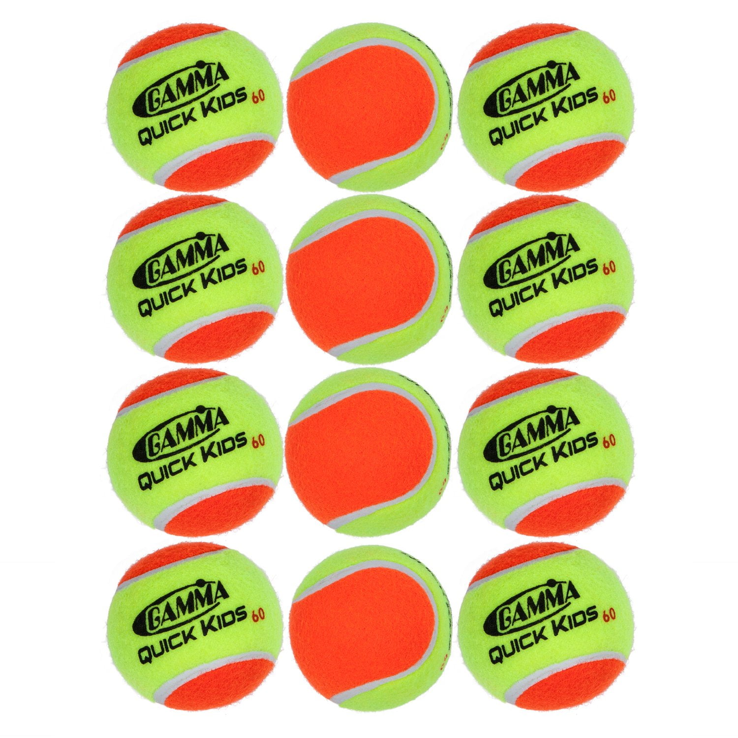 Gamma Quick Kids 60' Court Tennis Balls 12 count
