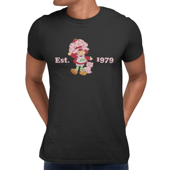 Strawberry Shortcake Est 1979 Classic Pink Character Men's T Shirt (Black, S-XXXL)