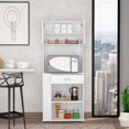 thumbnail image 2 of DEPOT E-SHOP Pantry Cabinet 67" H, 2 Doors, 1 Drawer, 2 Open Storage Shelves, 2 Internal Shelves, 3 Open Side Storage Shelves, White, 2 of 6