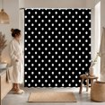 thumbnail image 4 of Polka Dot Shower Curtain Colorful Retro Cute Spot Vintage Fabric Decorative Bathroom Curtains with Hooks,180X180cm, 4 of 4