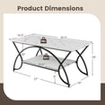 thumbnail image 3 of Mesa de café COSTWAY moderna de mármol sintético de 2 niveles con almacenamiento, 3 of 9