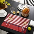 thumbnail image 3 of Nautical Anchor Placemats Set of 8, Red White Geometric Horizontal Stripes Placemats for Dining Table, Place Mats for Kitchen Tabletop, Waterproof Wipeable Dining Table Mats Set, 3 of 9