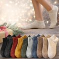 thumbnail image 4 of 10 Pairs Women's Solid Color Ankle Socks, Ribbed Casual Short Socks with Multicolor, 4 of 7