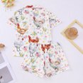 thumbnail image 4 of Ruimatai Women's Summer Pajama Set Short Sleeve Button Down Shirt and Shorts Comfy Casual Loungewear Outfit Printed Sleepwear, 4 of 9