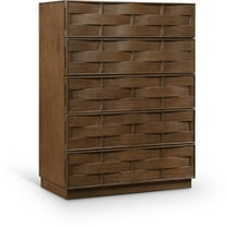 Meridian Furniture Weave Brown Oak Veneer Chest