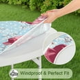 thumbnail image 5 of Round Fitted Tablecloth with Elastic Edges Fits 45"-52" Round Tables Pioneer Colorful Floral Waterproof Table Cover Washable Indoor and Outdoor for Party Kitchen Dinner Banquet Patio Picnic, 5 of 7