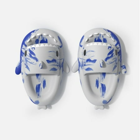 

QWZNDZGR 2022 Shark Slides Black Punk New Summer Slippers Female Shark Slippers Outdoor Women Shoes Kids Flip Flops Men Couples Cartoon