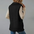 thumbnail image 4 of Fmbrln Womens Fuzzy Fleece Vest Button Up Lapel Collar Sleeveless Cardigan Jacket Fall Winter Fashion Casual Warm Outerwear with Pockets, 4 of 5