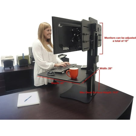 Victor - DC350A Dual Monitor Sit/Stand Desk Converter - Black